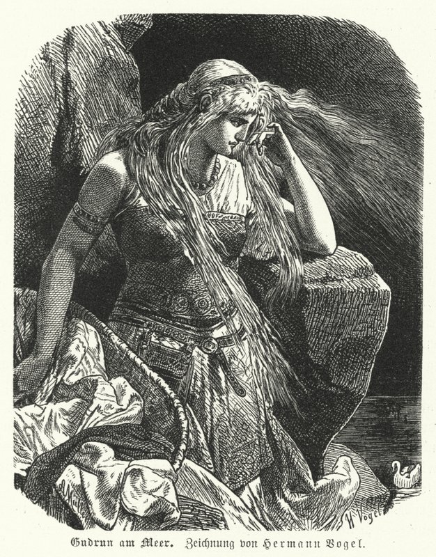 Gudrun vid havet av Hermann Vogel