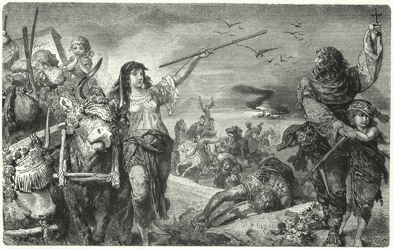 Medlemmar av den valdensiska rörelsen flyr från förföljelse av Hermann Vogel
