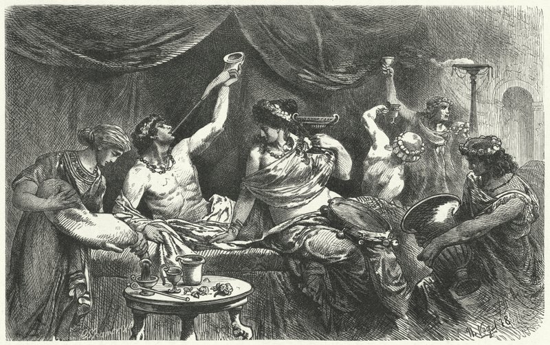 Roman Bacchanal vid tiden för Messalina, 1:a århundradet av Hermann Vogel