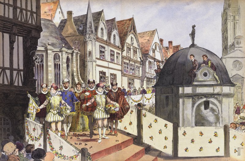 Äktenskapet mellan Henrik III av Navarra och Marguerite av Valois, Paris, 18 augusti 1572 av Hermann Vogel