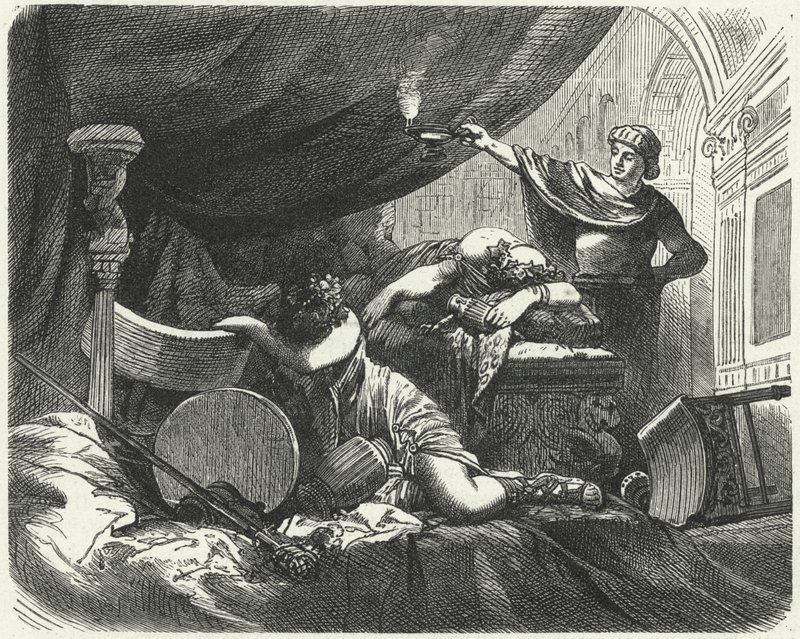 Morgonen efter en romersk fest av Hermann Vogel