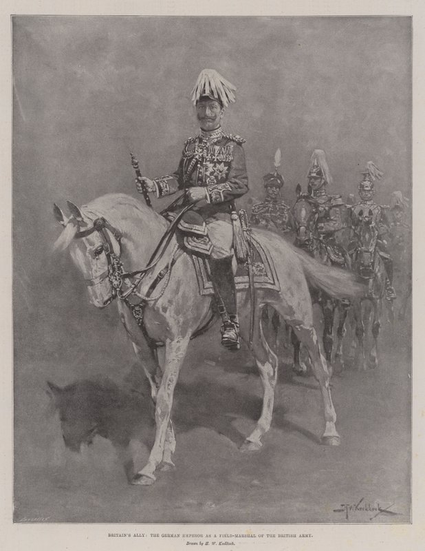 Storbritanniens allierade, den tyske kejsaren som fältmarskalk för den brittiska armén av Hermanus Willem Koekkoek