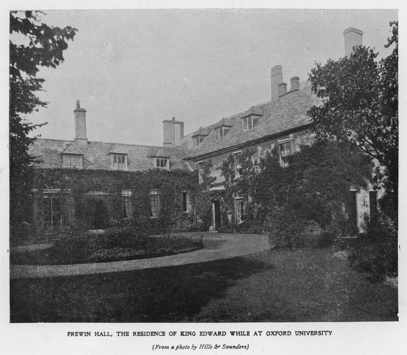 Frewin Hall, residens för kung Edward VII medan han studerade vid Oxford University (s/v foto) av Hills and Saunders