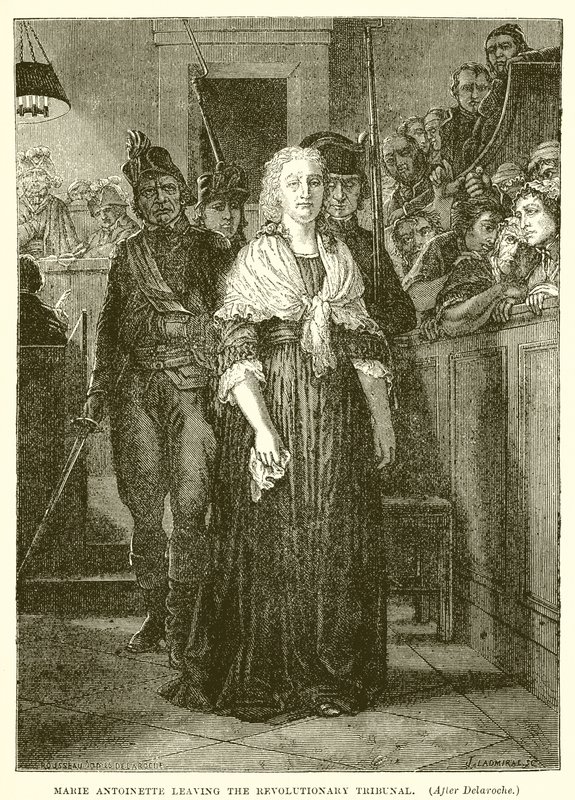 Marie Antoinette lämnar revolutionsdomstolen av Hippolyte Delaroche
