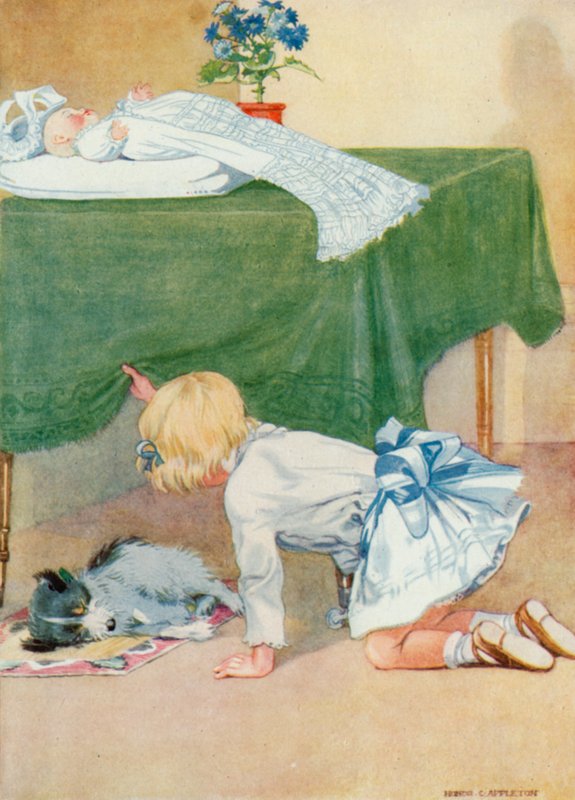 Illustration för Josephines födelsedag (färg litho) av Honor Charlotte Appleton