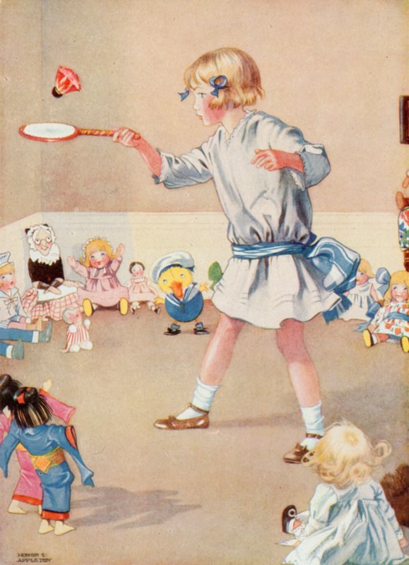 Illustration för Josephines födelsedag (färg litho) av Honor Charlotte Appleton