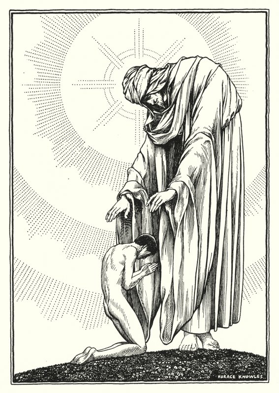 Illustration till Bergspredikan (gravyr) av Horace J. Knowles
