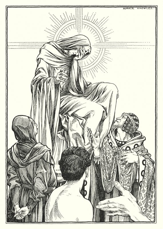 Illustration till Bergspredikan (gravyr) av Horace J. Knowles