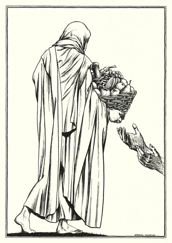 Illustration till Bergspredikan (gravyr) av Horace J. Knowles