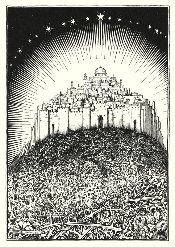 Illustration till Bergspredikan (gravyr) av Horace J. Knowles