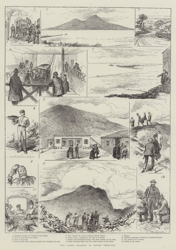 Kabeljärnvägen uppför Vesuvius av Horace Petherick