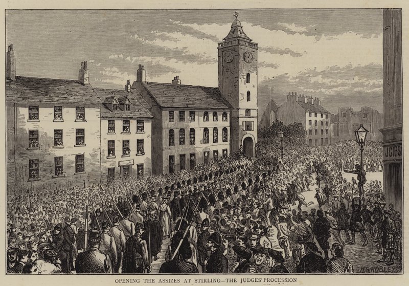 Öppning av rättegångarna i Stirling, domarnas procession av Horatio Gordon Robley