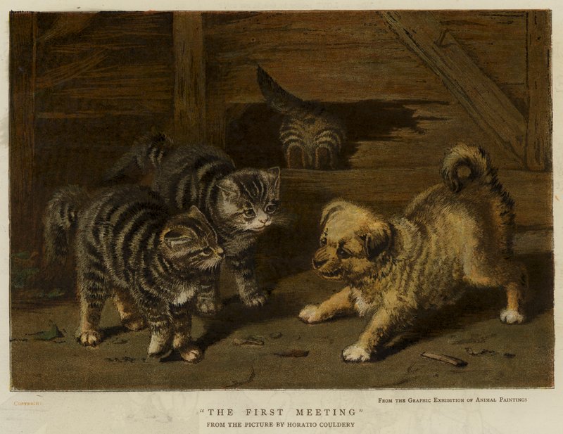 Det första mötet (chromolitho) av Horatio Henry Couldery