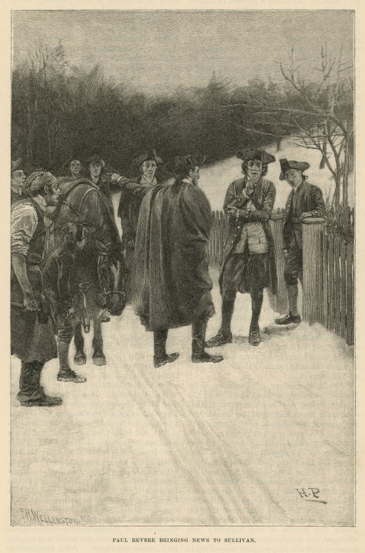 Paul Revere förde nyheter till Sullivan av Howard Pyle