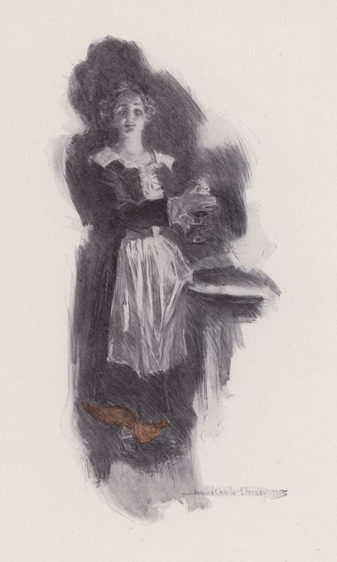 Illustration för Evangeline, A Tale of Arcadie, av Henry Wadsworth Longfellow (litho) av Howard Chandler (after) Christy
