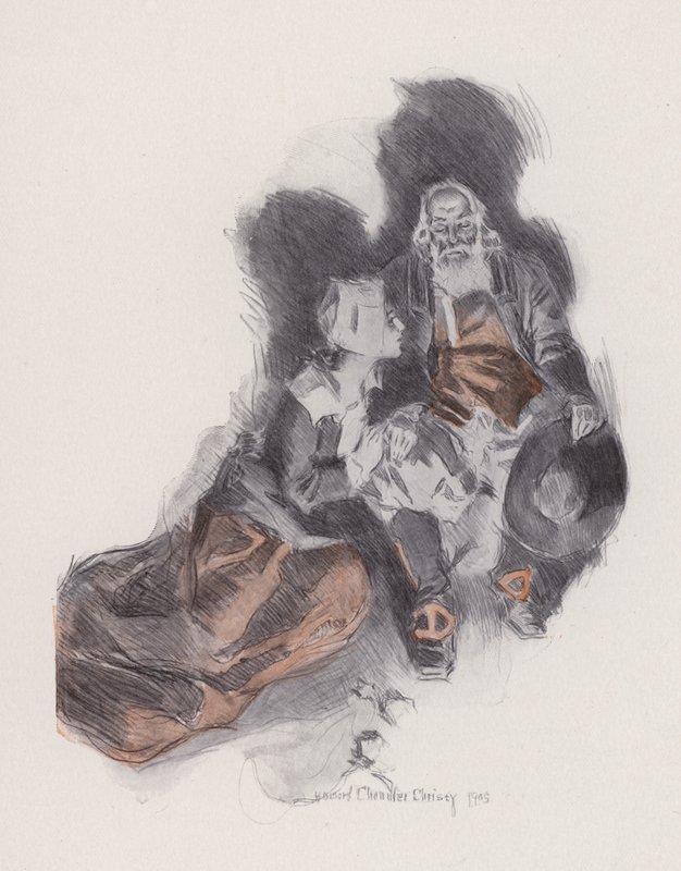 Henry Wadsworth Longfellow (litho)swedish による Evangeline, A Tale of Arcadie のイラスト av Howard Chandler (after) Christy