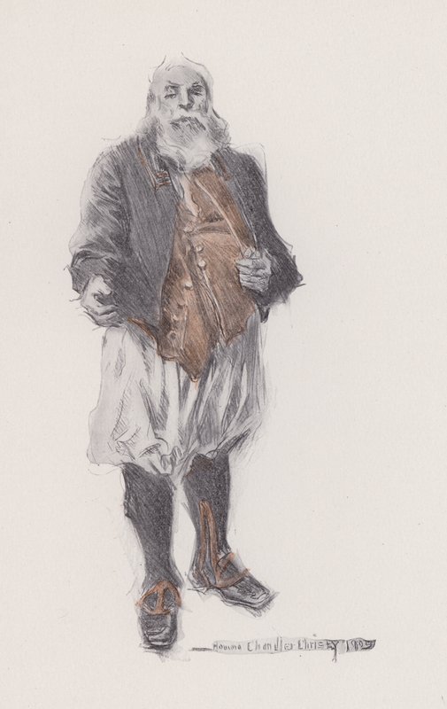 Illustration för Evangeline, A Tale of Arcadie, av Henry Wadsworth Longfellow (litho) av Howard Chandler (after) Christy