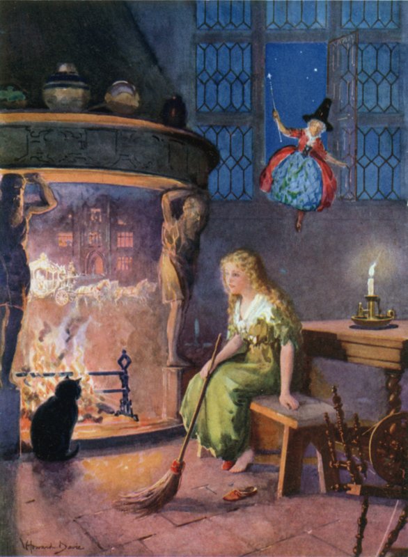 Askungen (färg litho) av Howard Davie