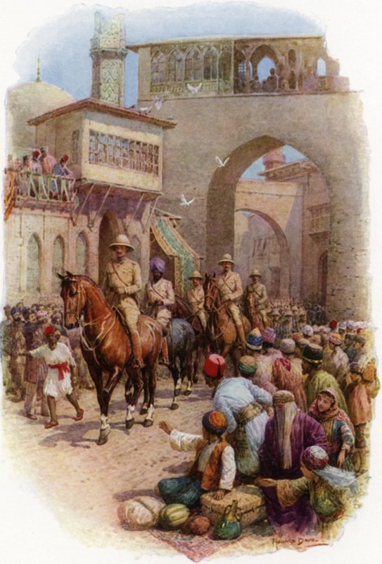General Maude kommer in i Bagdad. The Metropolis of the East 11 mars av Howard Davie