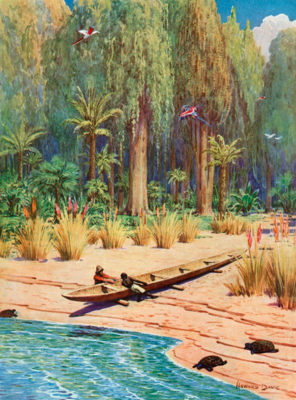 Illustration för Robinson Crusoe av Howard Davie