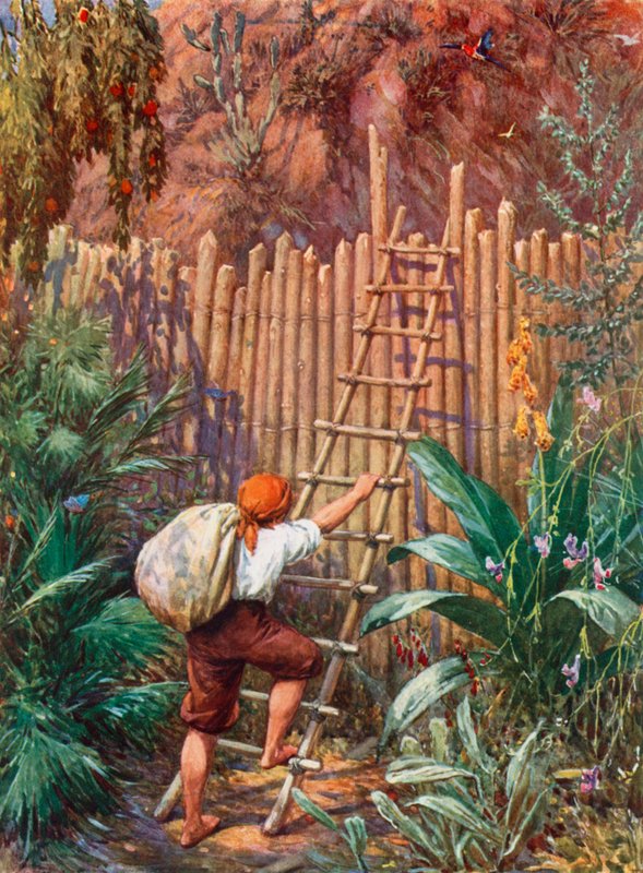 Illustration för Robinson Crusoe av Howard Davie