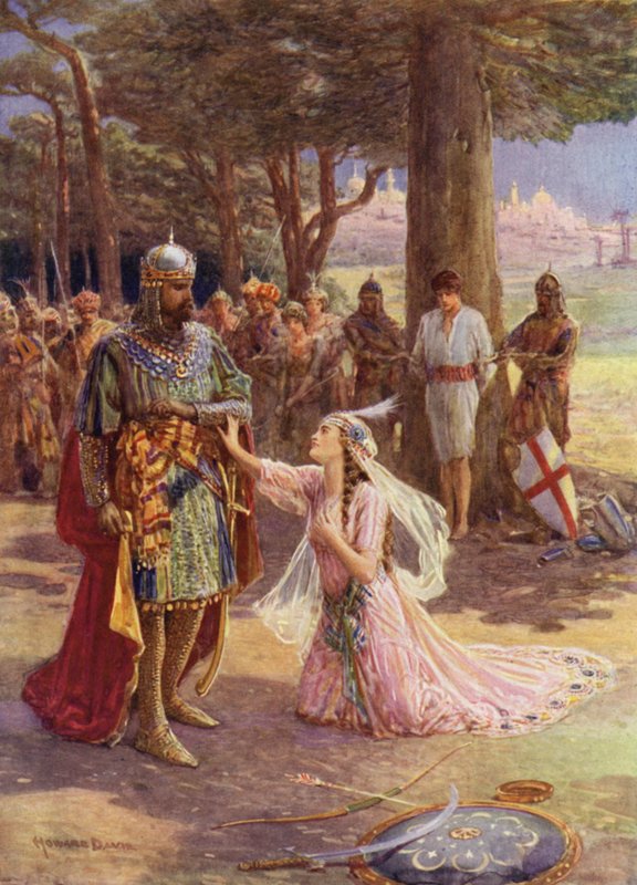 St James of Spain och prinsessan Celestine (färg litho) av Howard Davie
