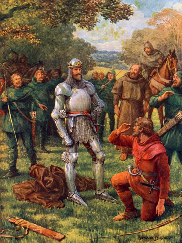 "Kungen! Kungen!" (färg litho) av Howard Davie