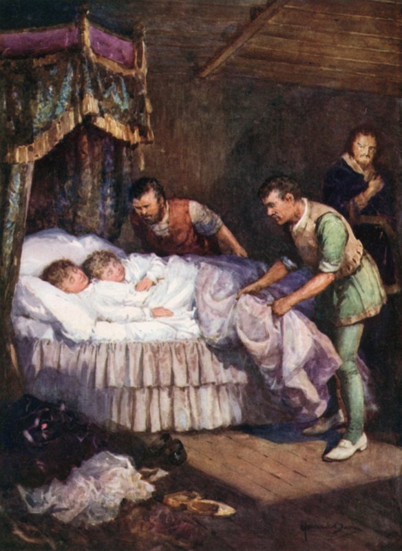 Mordet på prinsarna i tornet (färg litho) av Howard Davie