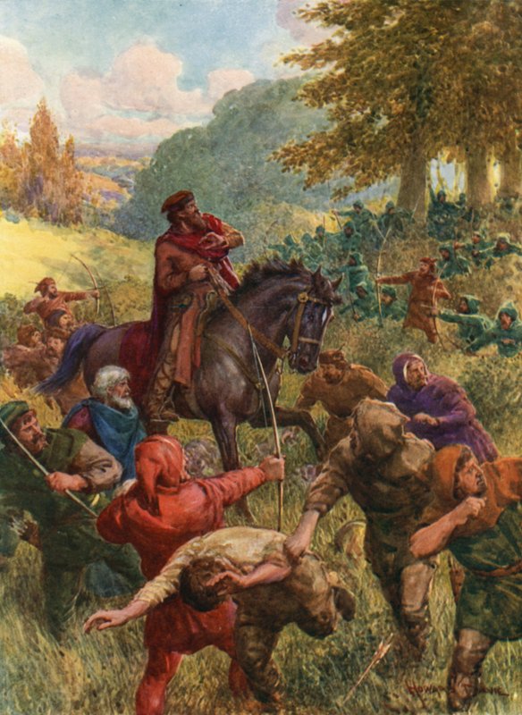 "Räddningen av Sir Richard of the Lea" (litho i färg) av Howard Davie