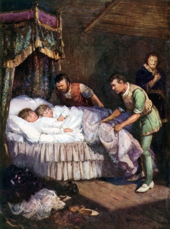 Mordet på prinsarna i tornet (färg litho) av Howard Davie