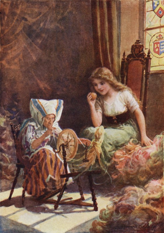 "Tusentals härvor av det mjukaste siden" från "Little Good-for-Nothing" (färg litho) av Howard Davie