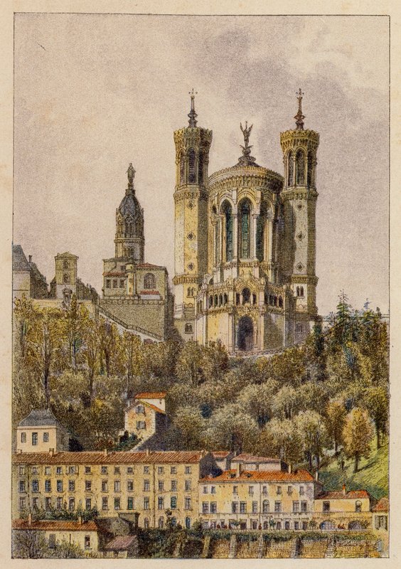 Notre-Dame De Fourvieres, A Lyon (färglitografi) av Hubert Clerget