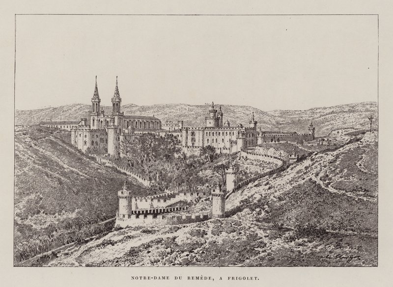 Notre-Dame Du Remede, En Frigolet (gravyr) av Hubert Clerget