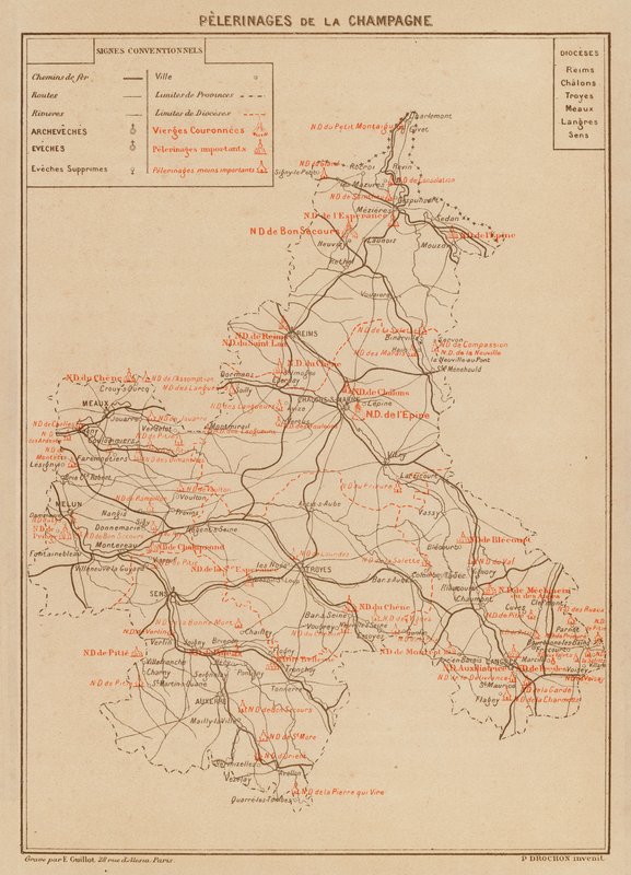 Pelerinages De La Champagne (färglitografi) av Hubert Clerget