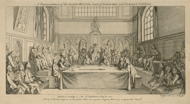 En representation av överborgmästaren, hovrätten och det gemensamma rådet av Hubert Francois Gravelot