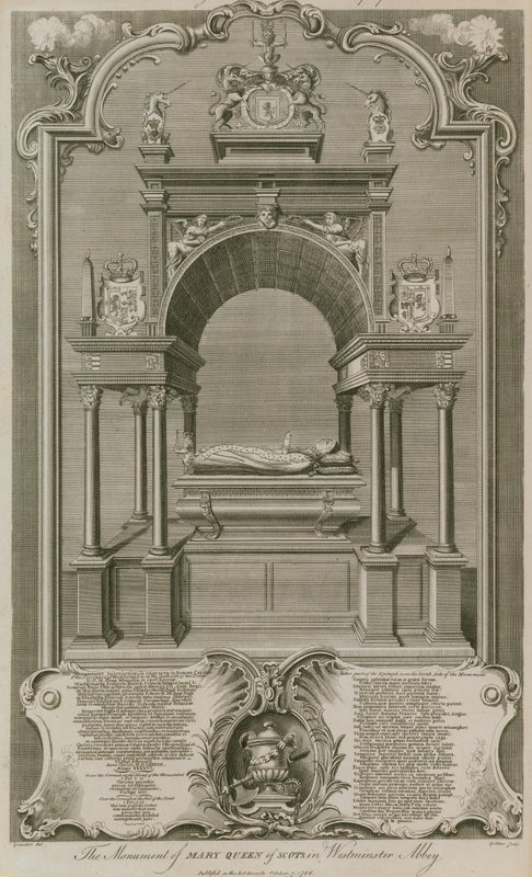 Monumentet av Mary Queen of Scots av Hubert Francois Gravelot