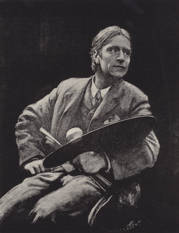 Hubert Herkomer, brittisk konstnär (litho) av Hubert von (after) Herkomer