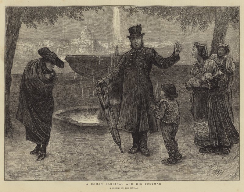 En romersk kardinal och hans fotman av Hubert von Herkomer