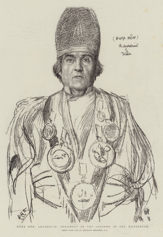 Hwfa Mon, Archdruid, ordförande för Gorsedd vid Eisteddfod av Hubert von Herkomer