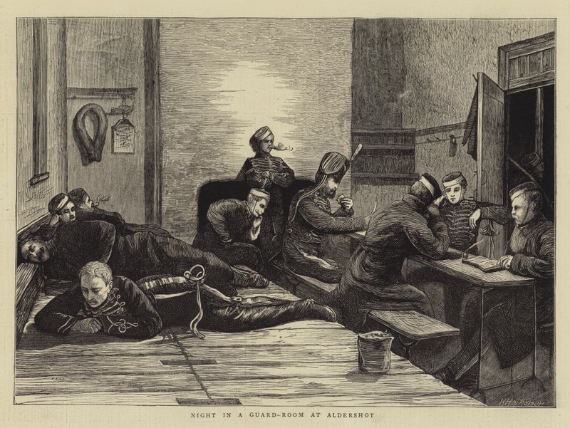 Natt i ett vaktrum i Aldershot av Hubert von Herkomer