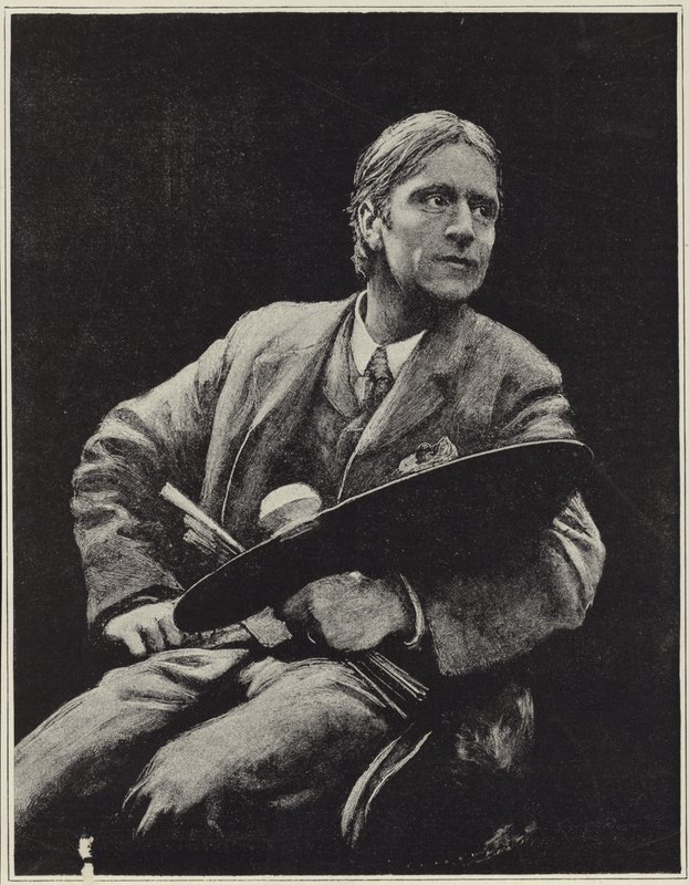 Självporträtt av den brittiska konstnären Hubert Herkomer av Hubert von Herkomer