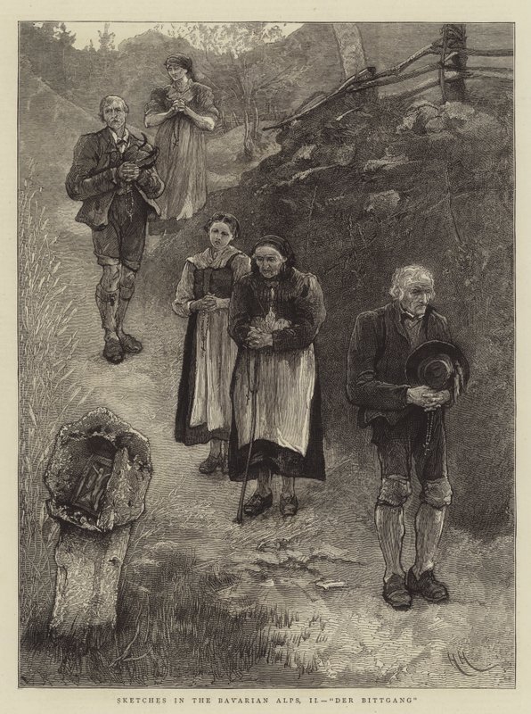 Skisser från de bayerska Alperna, II, Der Bittgang av Hubert von Herkomer