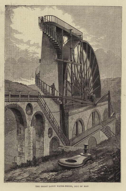 Det stora vattenhjulet i Laxey, Isle of Man av Hubert von Herkomer