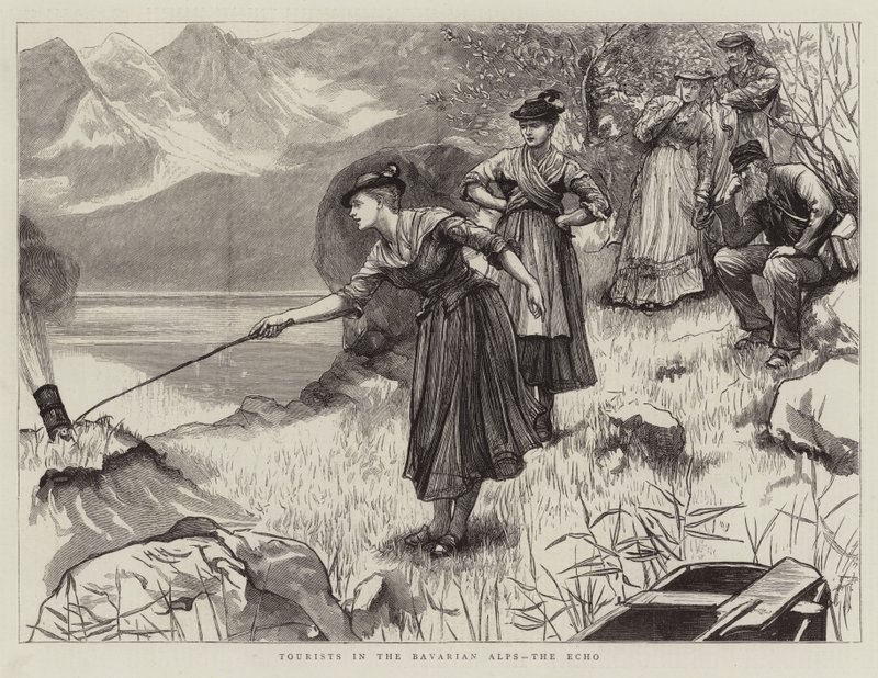 Turister i de bayerska alperna, Echo av Hubert von Herkomer