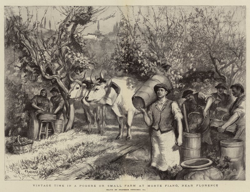 Vintage Time i en Podere eller liten gård på Monte Fiano, nära Florens av Hubert von Herkomer