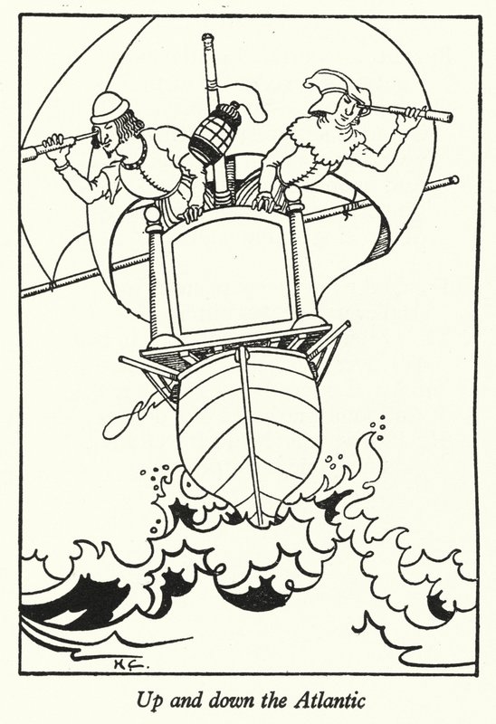 Upp och ner för Atlanten (litho) av Hugh Chesterman