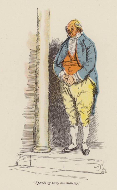 Illustration för Cranford av Mrs Gaskell (färgad gravyr) av Hugh Thomson