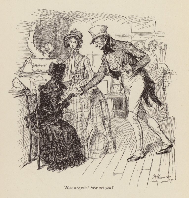 Illustration för Cranford av Mrs Gaskell (gravyr) av Hugh Thomson