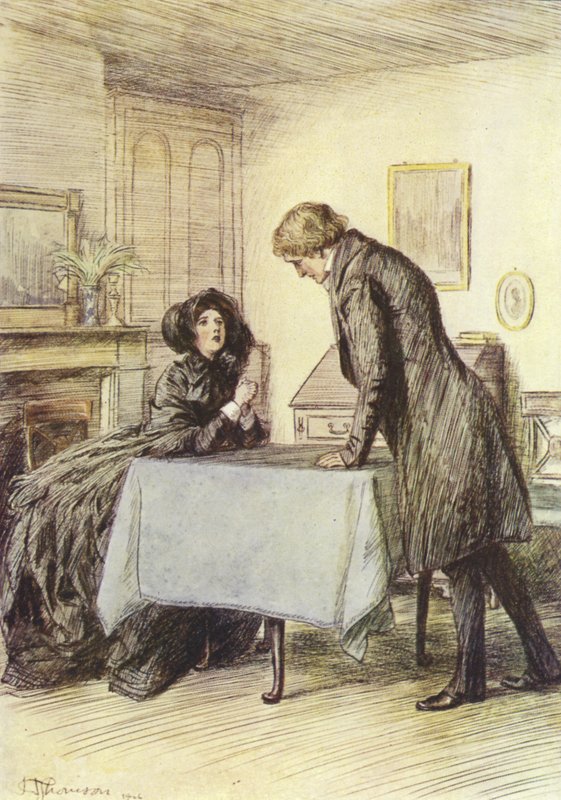 Illustration för Janets Repentance av George Eliot av Hugh Thomson