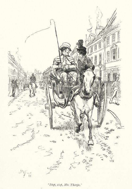 Illustration för Northanger Abbey av Jane Austen (litho) av Hugh Thomson